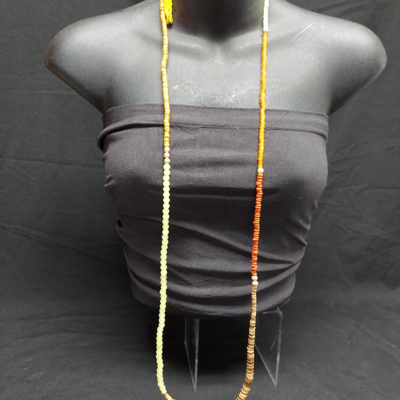 Multi color beaded necklace with tassel