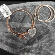 Unwritten Bracelets in rose gold and stud hoop earrings