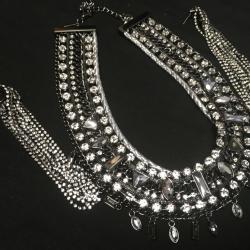 Black Rhinestones necklace and earrings