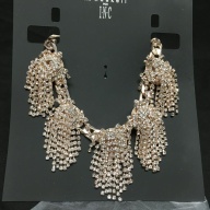 M. Haskell (I.N.C) Rose Tone Rhinestone Statement Necklace