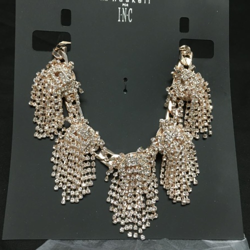 M. Haskell (I.N.C) Rose Tone Rhinestone Statement Necklace