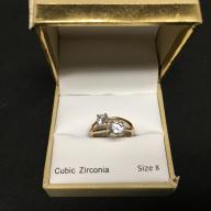 Charter Club Cubic Zirconia Size 8 Gold tone Ring