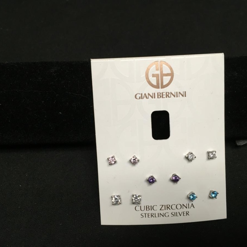 Giani Bernini Cubic Zirconia Earrings Sterling Silver Studs