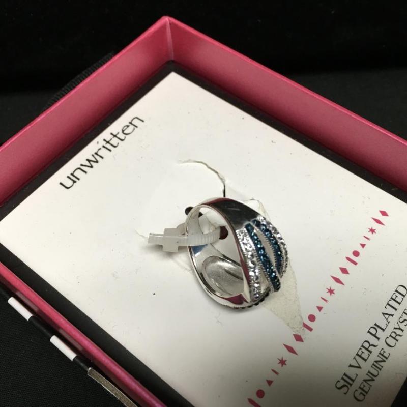 Unwritten Brand Silver Plated Crystal Rings size 9