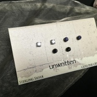 UNWRITTEN Sterling Silver studs with Genuine Crystal