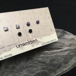 UNWRITTEN Sterling Silver studs with Genuine Crystal