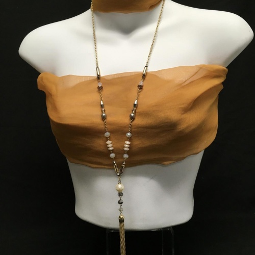 I.N.C Chanel Style “Y” Necklace / Anne Klein Pearl studs (faux)