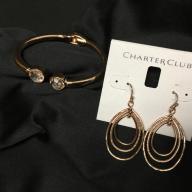 Charter Club Gold Tone Earrings and Bracelet