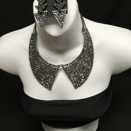 M. Haskell Statement  Collar Necklace & Triangle Earrings