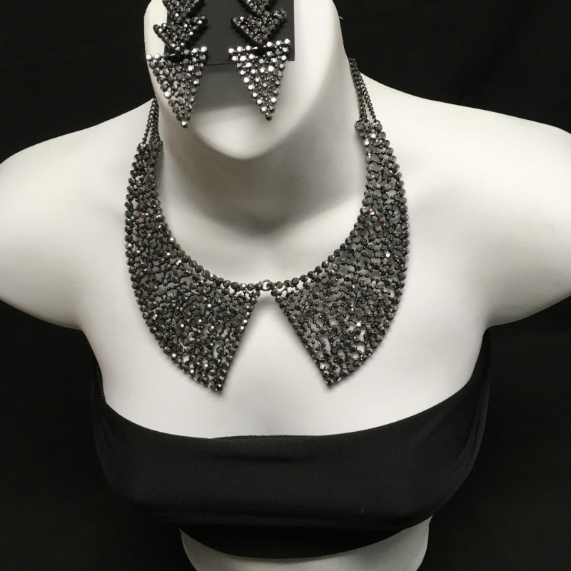 M. Haskell Statement  Collar Necklace & Triangle Earrings
