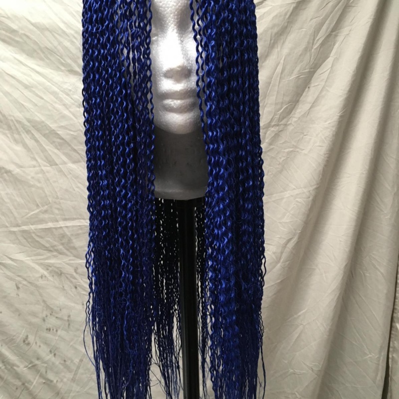Authentic African Hand Braided-waved Wig