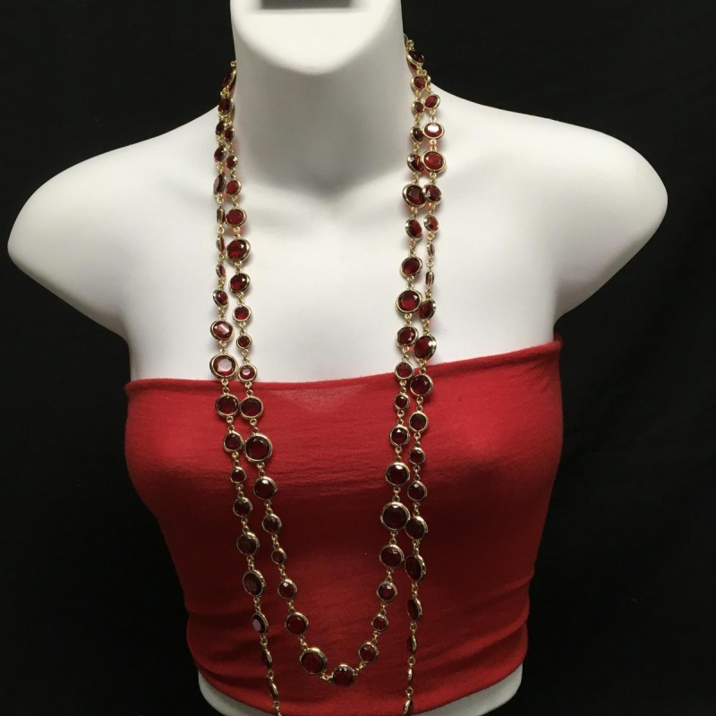 Anne Klein Gold-tone necklace and earrings Bezel setting