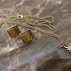 Natural Elements  - Tiger’s  eye earrings and starburst necklace