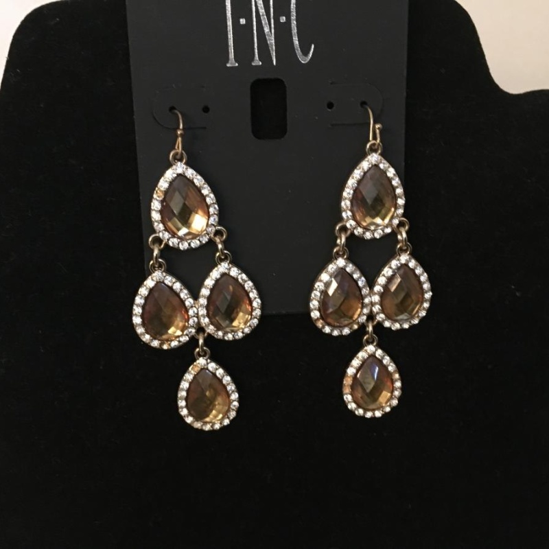 I.N.C BRZ Pave Tear Chandelier