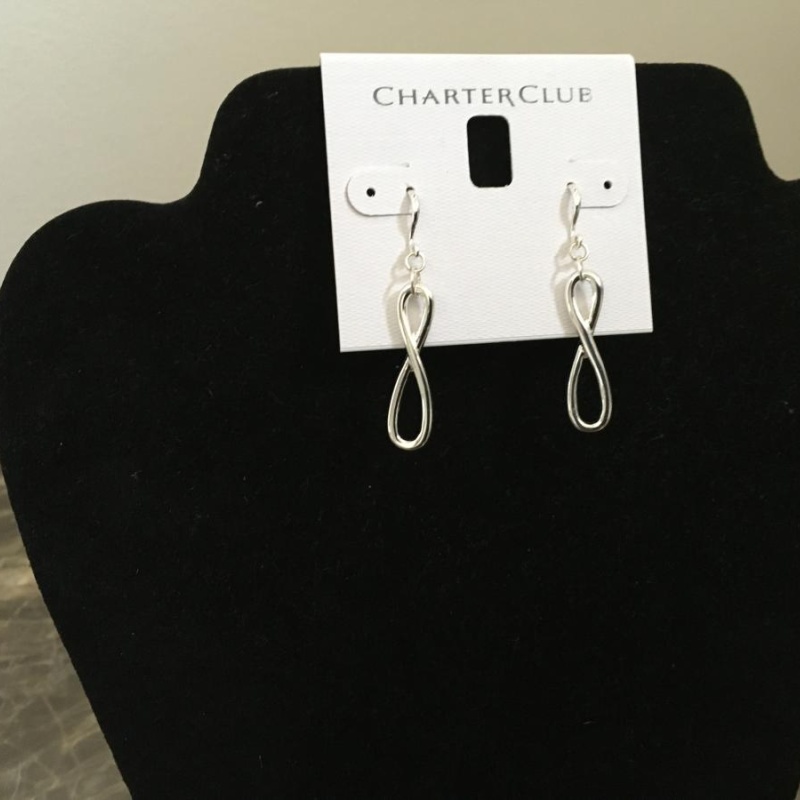 Charter Club “Infinity” Silver Tone Dangle Earrings