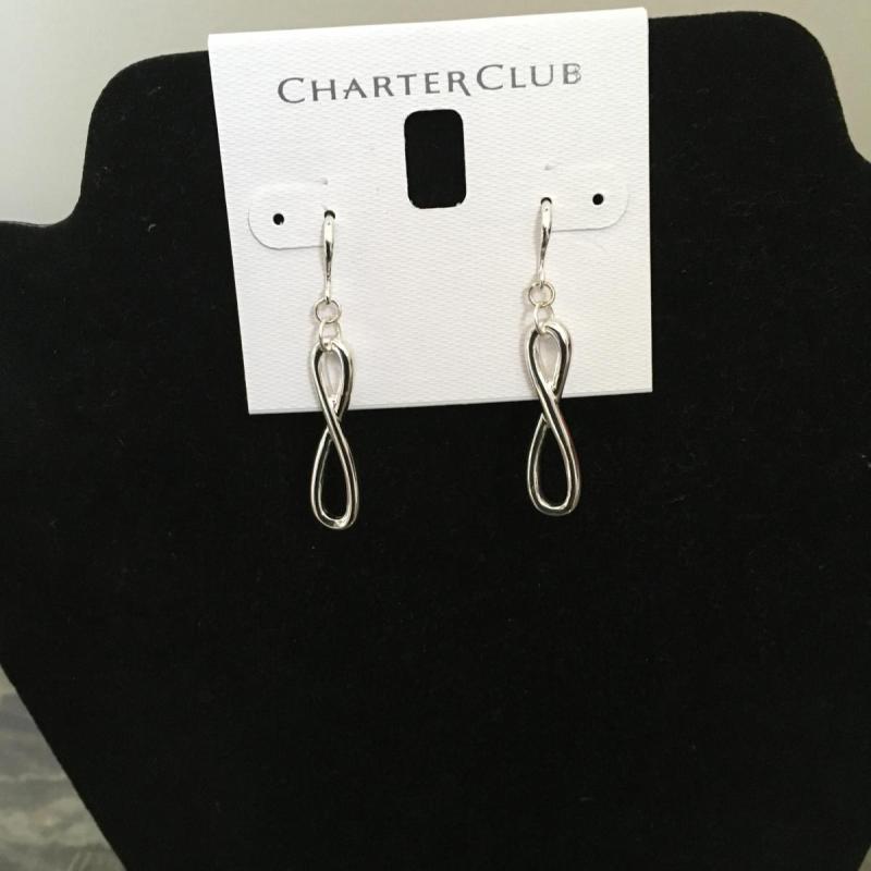 Charter Club “Infinity” Silver Tone Dangle Earrings