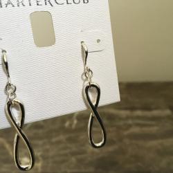 Charter Club “Infinity” Silver Tone Dangle Earrings