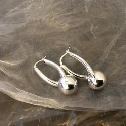 Sterling Silver Twist with Ball Earrings