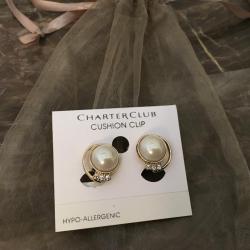 Charter Club Clip-on Pearls