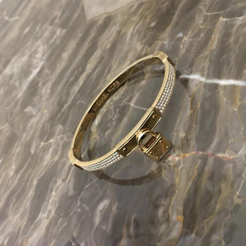 Michael Kors  Gold with Crystals “Heart Lock Bangle”