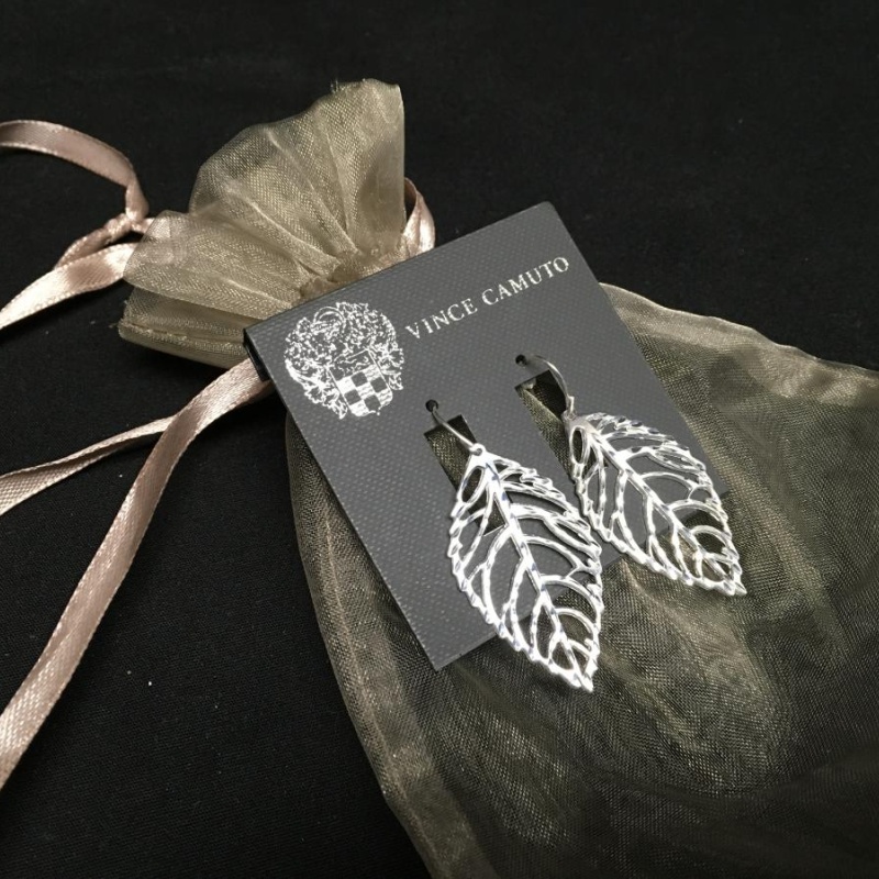 Vince Camuto Silver Tone Leaf Earrings