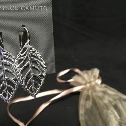 Vince Camuto Silver Tone Leaf Earrings