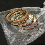 Thalia Sodi Leather braided and Beaded Gold Bracelets