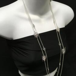 Vera Bradley Signature Double Layer Silver-Tone Necklace