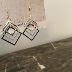 Unwritten Sterling Silver “Four Square” Earrings