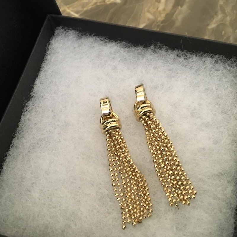 Gold Fringe Ball Earrings