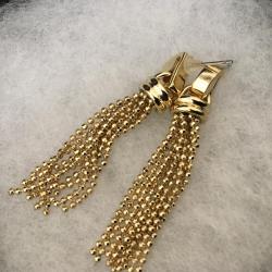 Gold Fringe Ball Earrings