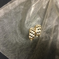 Designer Classic Clip Earrings Jet & Crystals