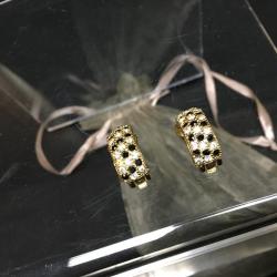 Designer Classic Clip Earrings Jet & Crystals