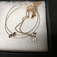 Charter Club Rose tone Necklace and hoop earrings