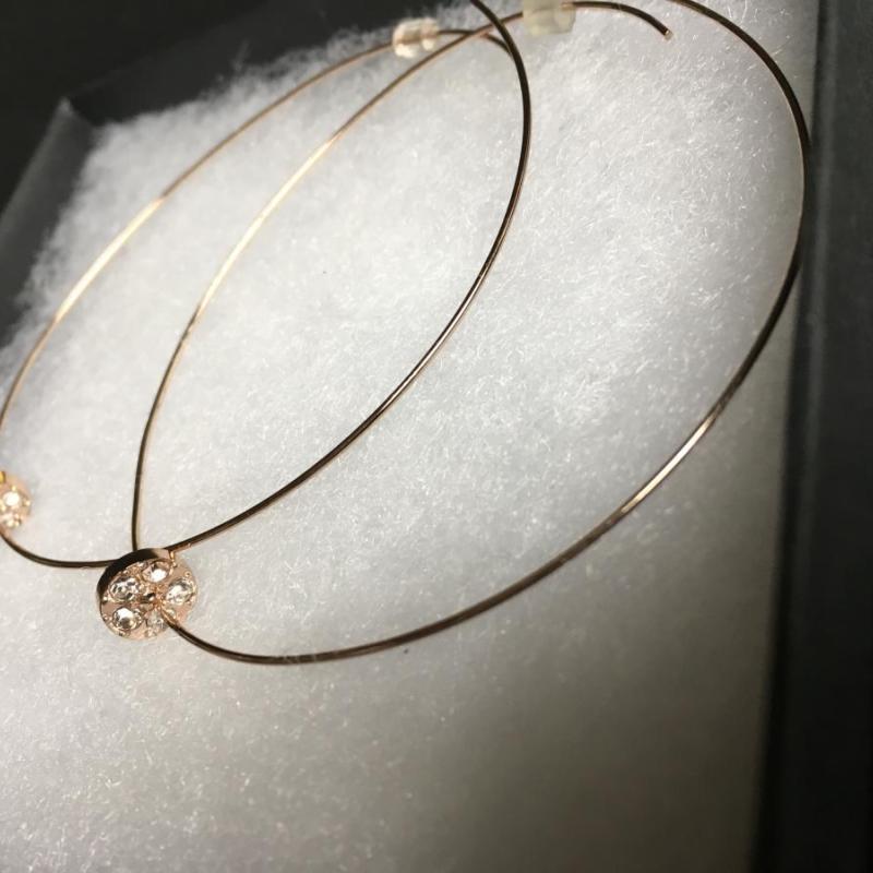 Charter Club Rose tone Necklace and hoop earrings