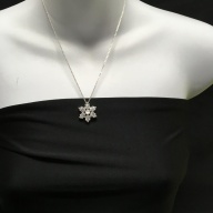 Charter Club Silver-tone starburst necklace and CZ Pendant