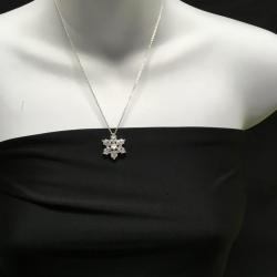 Charter Club Silver-tone starburst necklace and CZ Pendant