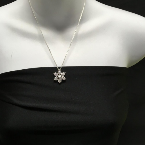 Charter Club Silver-tone starburst necklace and CZ Pendant