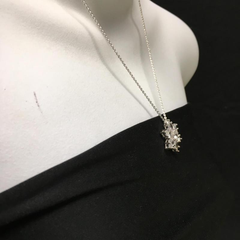Charter Club Silver-tone starburst necklace and CZ Pendant
