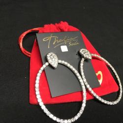 Thalia Sodi Large Paved Crystal Hoop Earrings