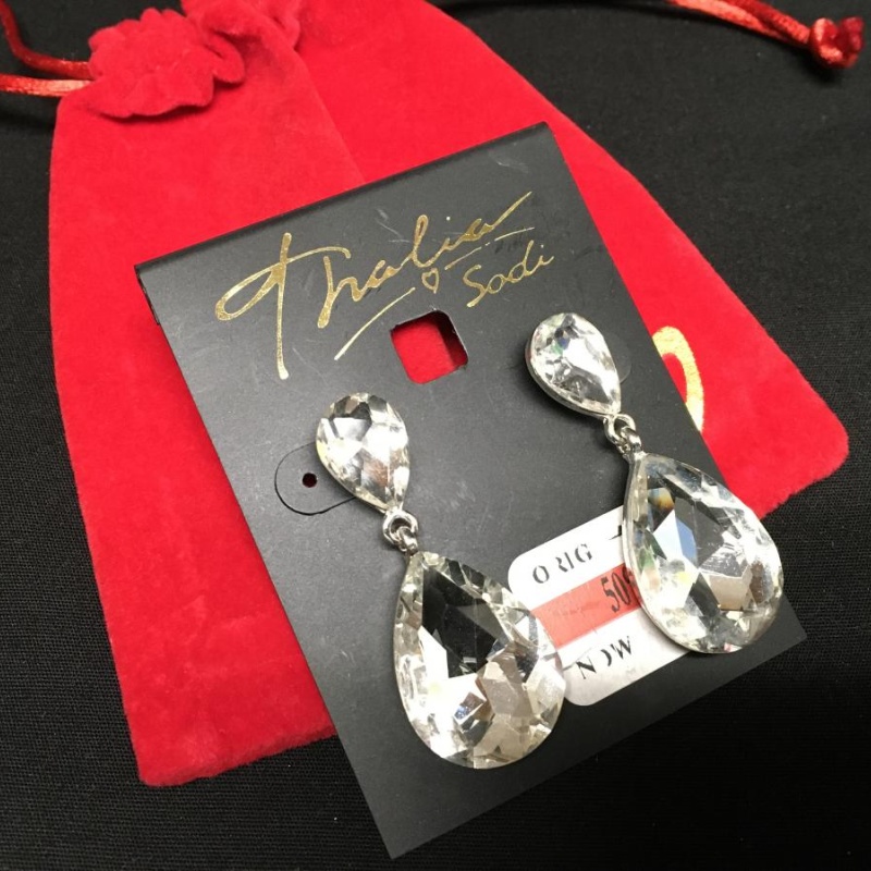 Thalia Sodi Silver Crystal Teardrop earrings