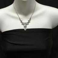 Givenchy Silver Tone Necklace with crystals