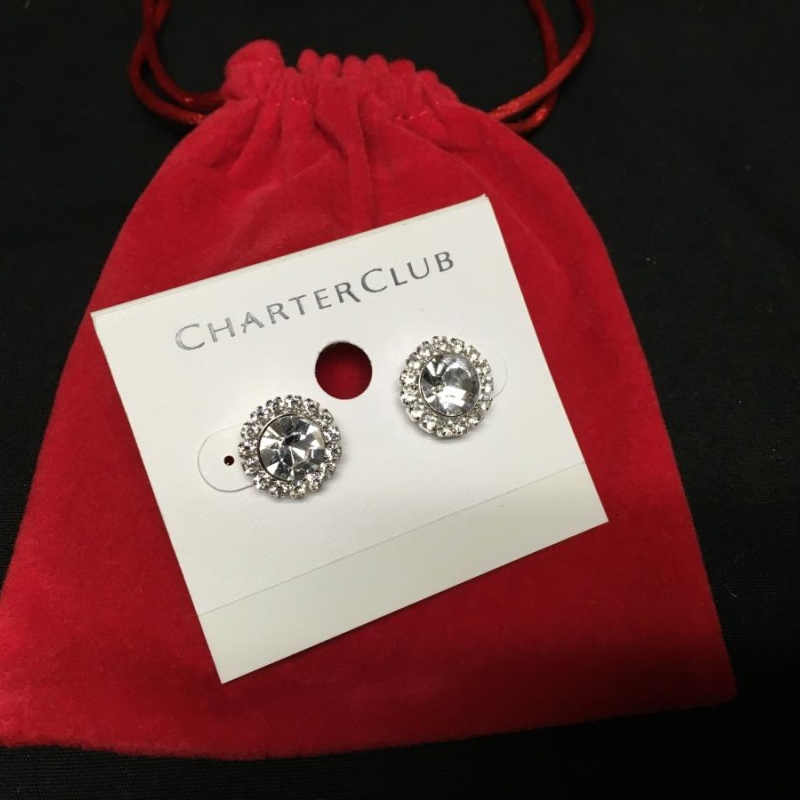 Charter Club Clear Silver Circle Stud