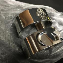 Religious Silver-Tone Cuff Bracelets