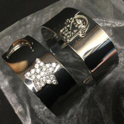 Religious Silver-Tone Cuff Bracelets