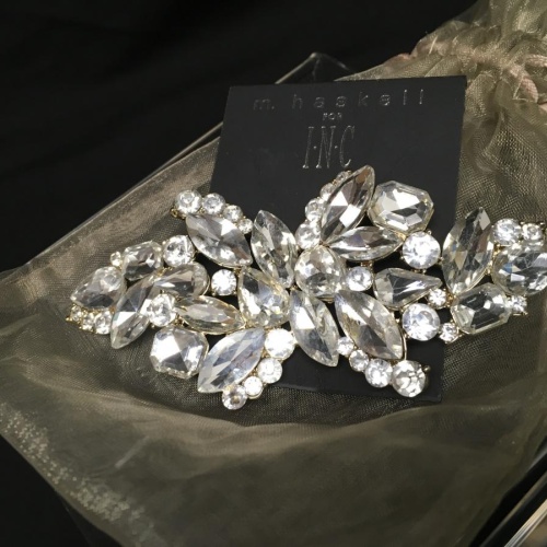 M. Haskell Gold Crystal Statement Pin