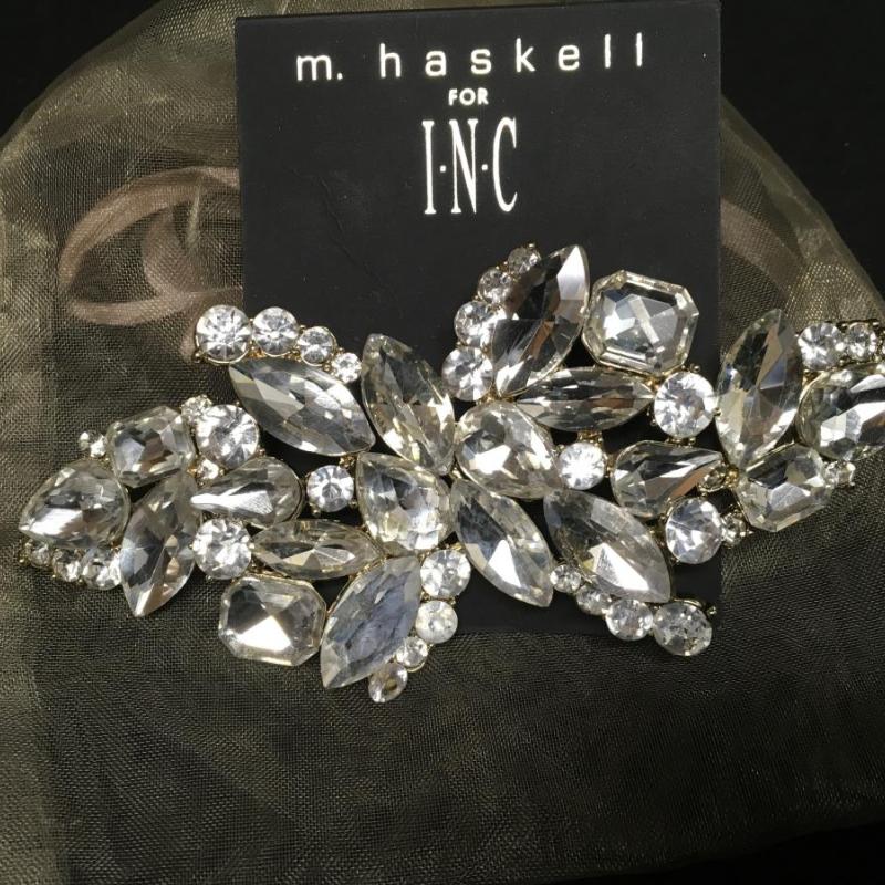M. Haskell Gold Crystal Statement Pin