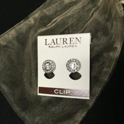 LAUREN By: Ralph Lauren Clip Cubic Zirconia Earrings