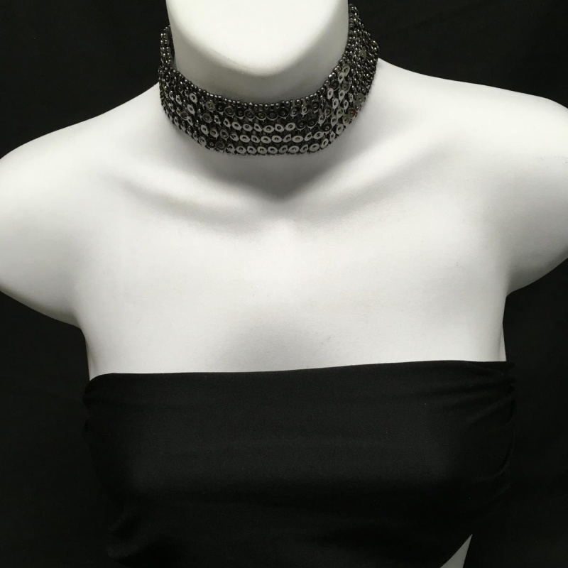 INC Jet Collar and Teardrop Earrings