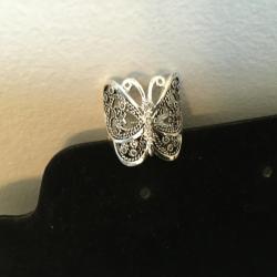 Sterling Silver Butterfly Ring Size 8